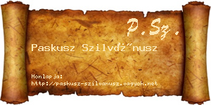 Paskusz Szilvánusz névjegykártya